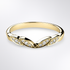 Yellow Gold Floral Diamond Wedding Ring on a White Background