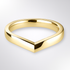 Yellow Gold V Shaped Wedding Ring on a white background