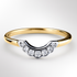 Yellow and White Gold U Shaped Wedding Ring on a White Background