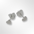 Silver Small Polished Heart Stud earrings
