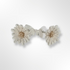 Silver with Yellow Gold Plated detail Flower Stud Earrings