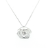 Silver and CZ Matt and Polished Rose Pendant on Chain